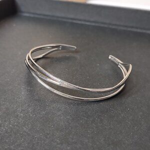 6.5 Inch Silver Tone Asymmetrical  Skagen Bracelet